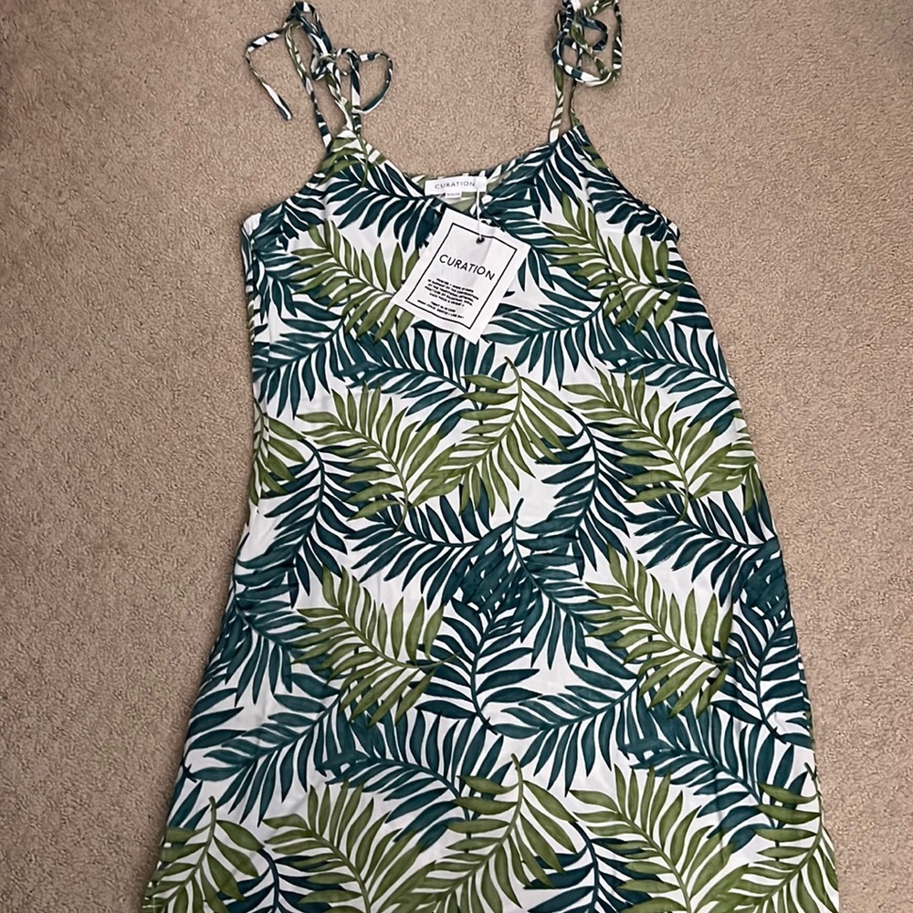 NWT Emerson Fry Curation Collection Leafy Green Coverup Dress XS S Spaghetti